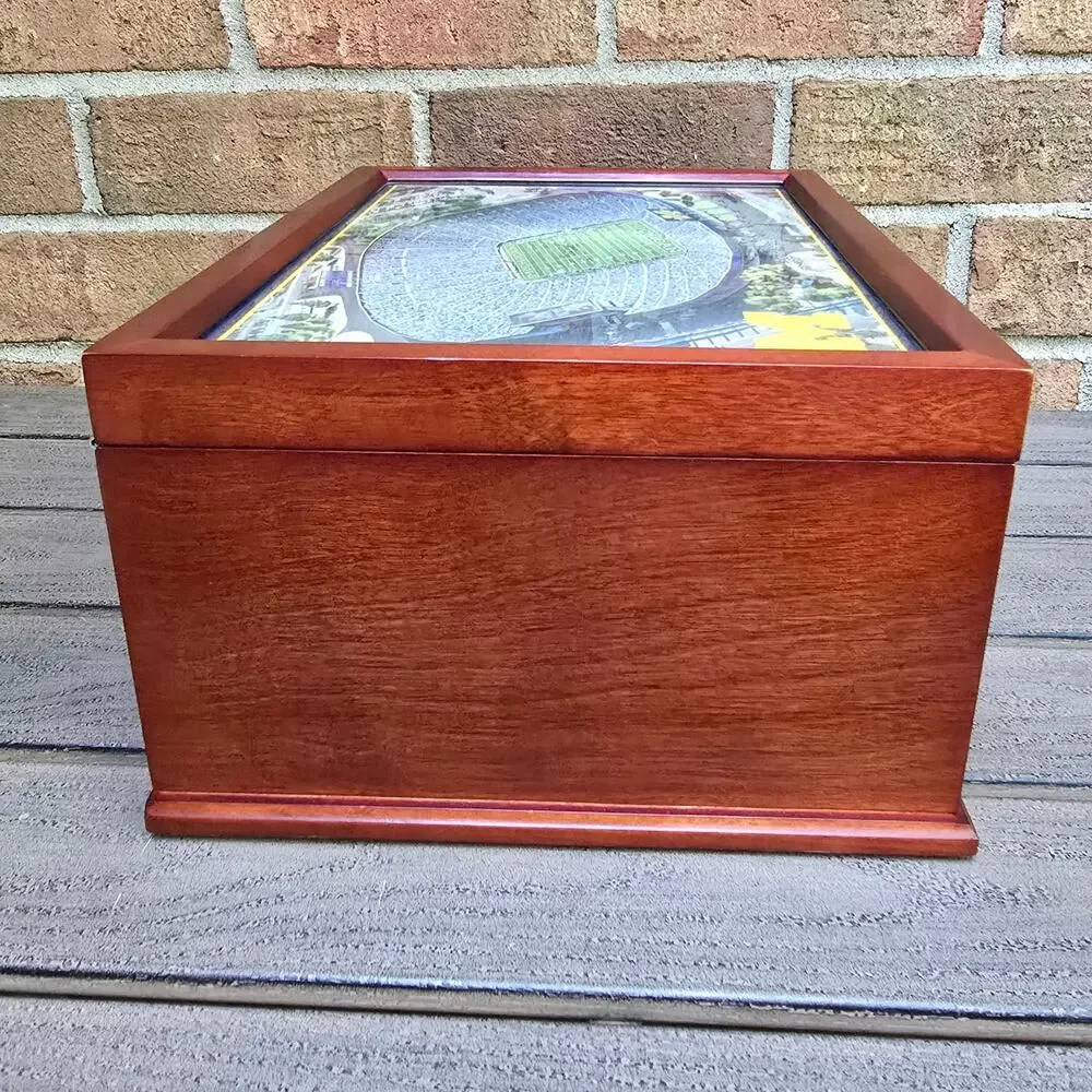 University Michigan Wolverines Valet Jewelry Box Big House Stadium Danbury Mint
